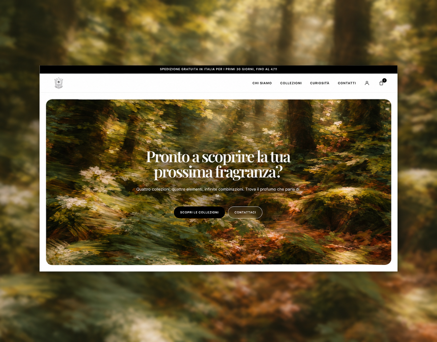 Desktop view of Atelier Aethel in a forest setting